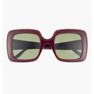 Gucci Burgundy Square Sunglasses